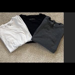 Set of 3 Eddie Bauer long sleeve crew neck T-shirts